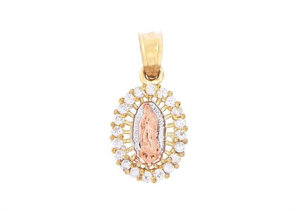 Tri Tone Plated | CZ Studded Pendants with White CZ